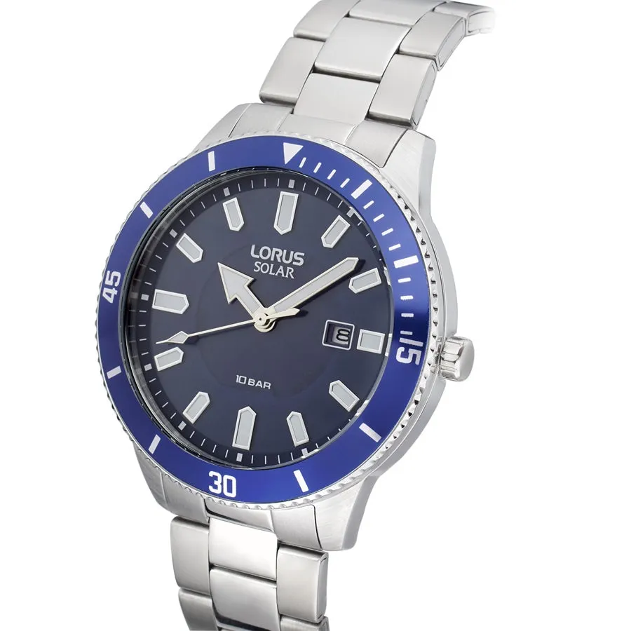 Lorus Blue Dial Solar Mens Watch RX313AX9