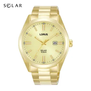 Lorus Solar Mens Watch RX338AX9 - Gold Tone Stainless Steel