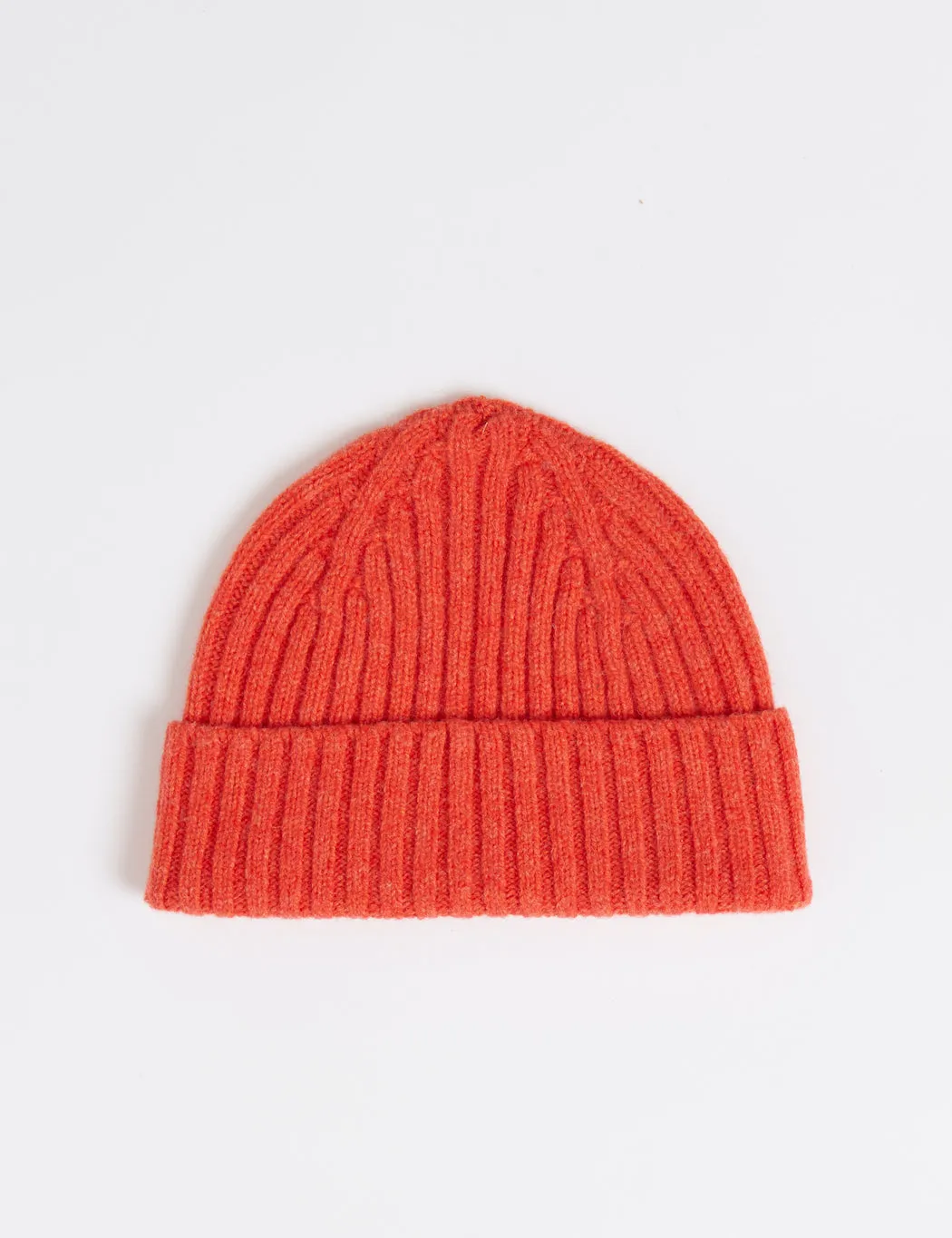 Luxury Feel Bhode 2x2 Rib Beanie Hat (Lambswool) - Inferno Orange  Today Only!