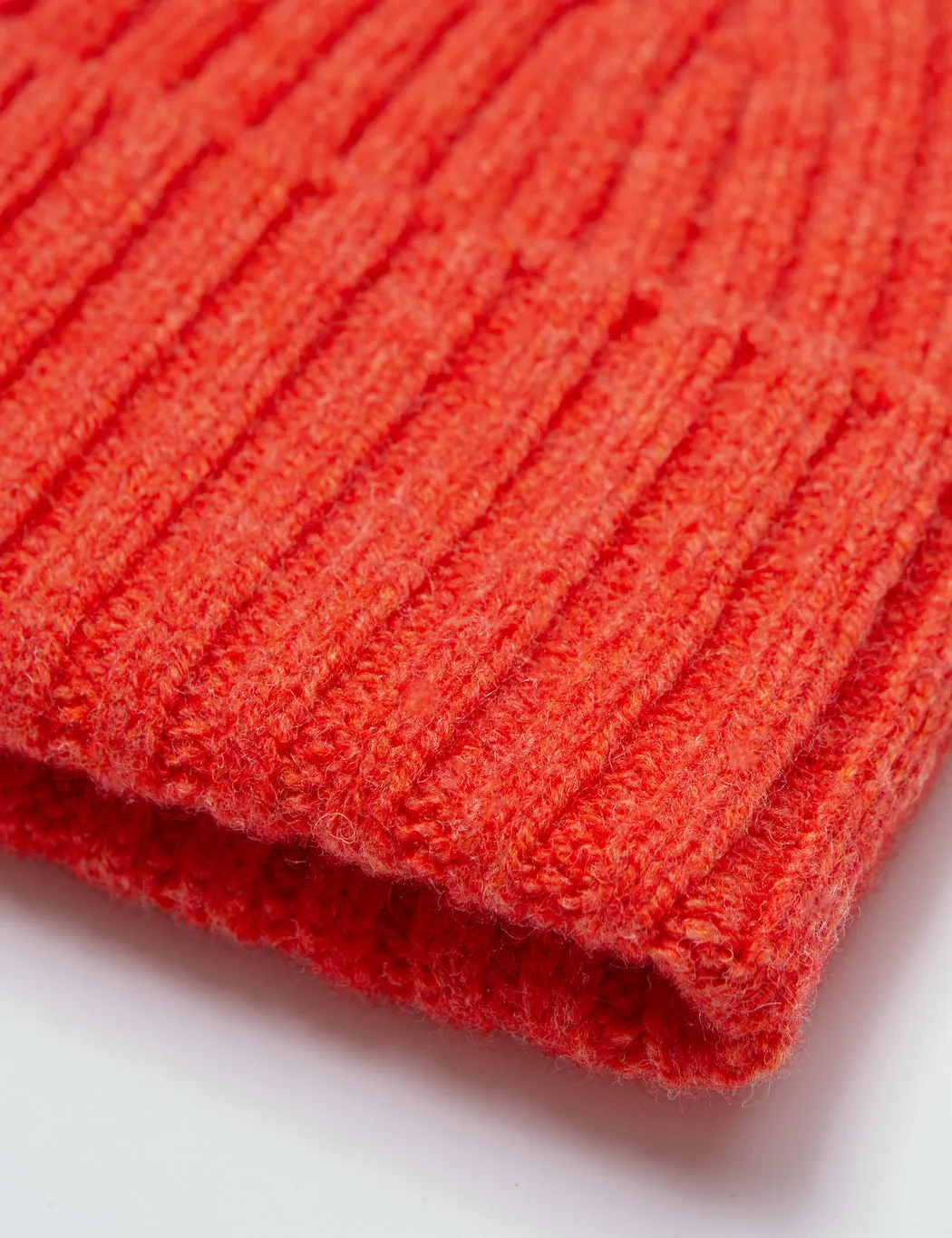 Luxury Feel Bhode 2x2 Rib Beanie Hat (Lambswool) - Inferno Orange  Today Only!
