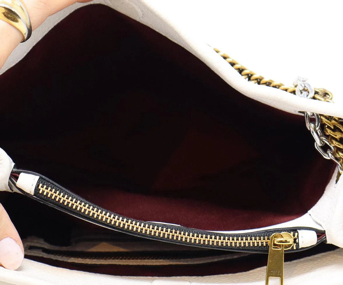 Marc Jacobs White Grained Leather Crossbody