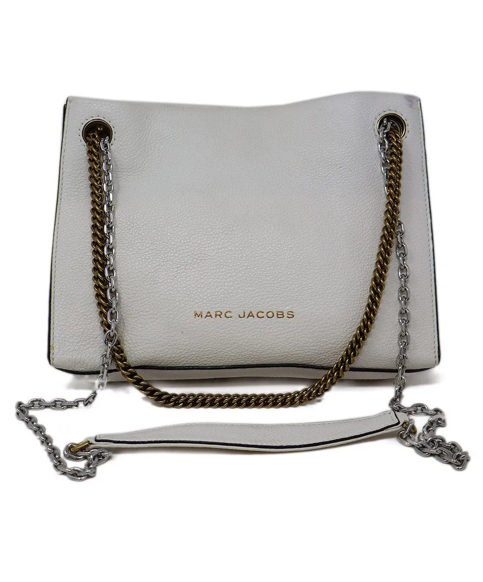 Marc Jacobs White Grained Leather Crossbody