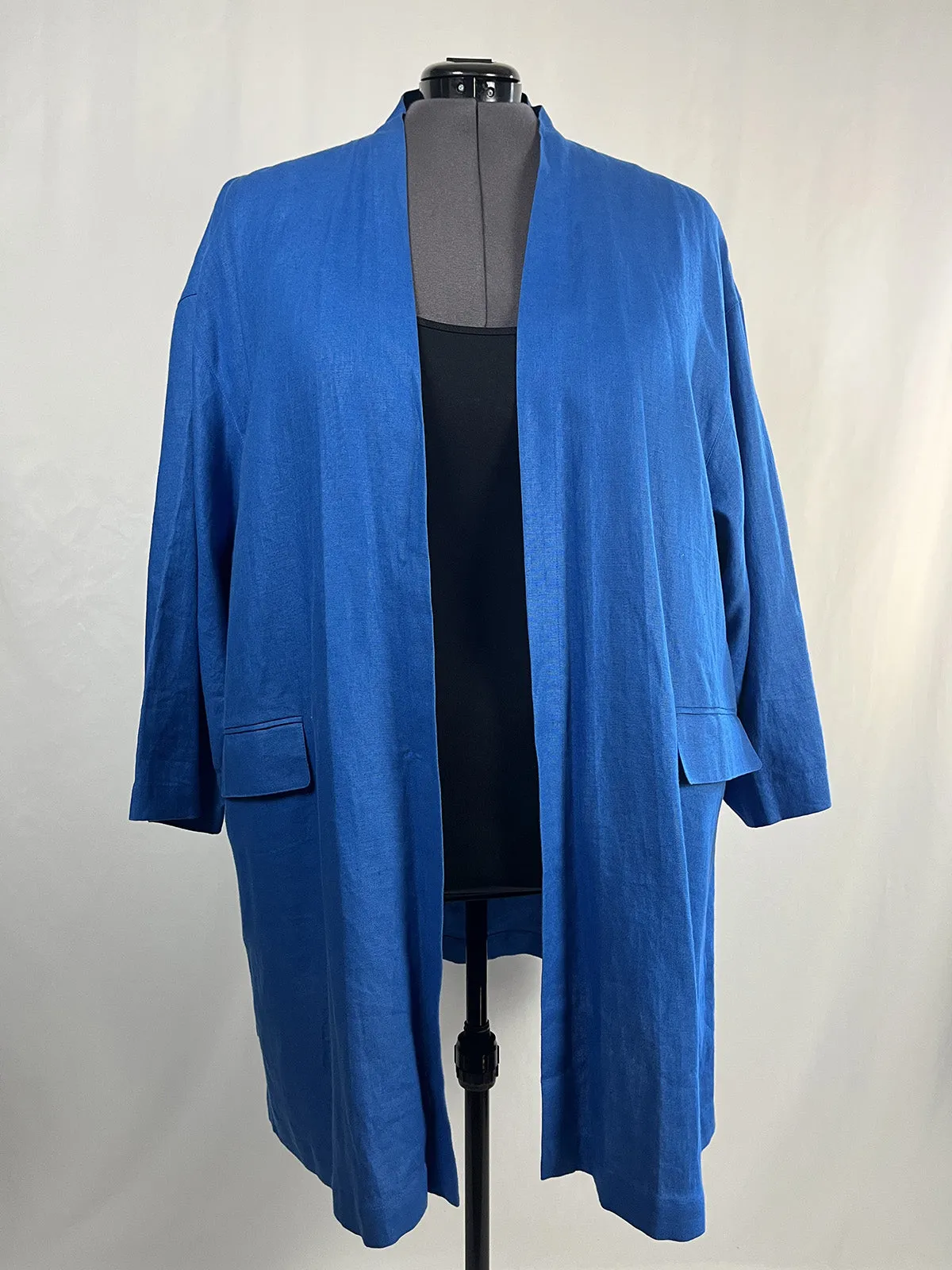 Max Mara Size Open Blue Oversized Blazer