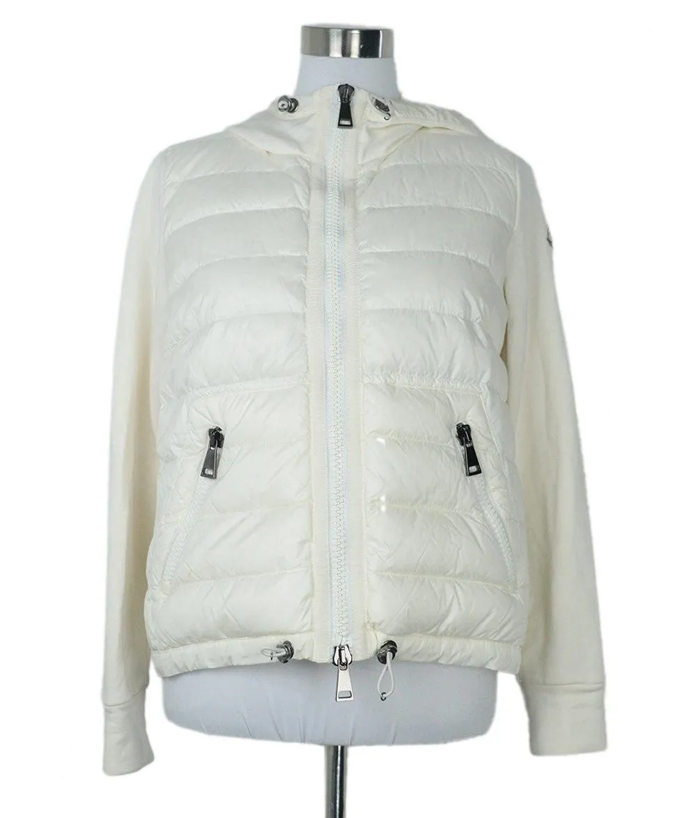 Moncler Ivory Puffer Hoodie sz 2