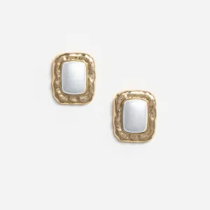 Mottled Gold Pearl Earrings Self Portrait