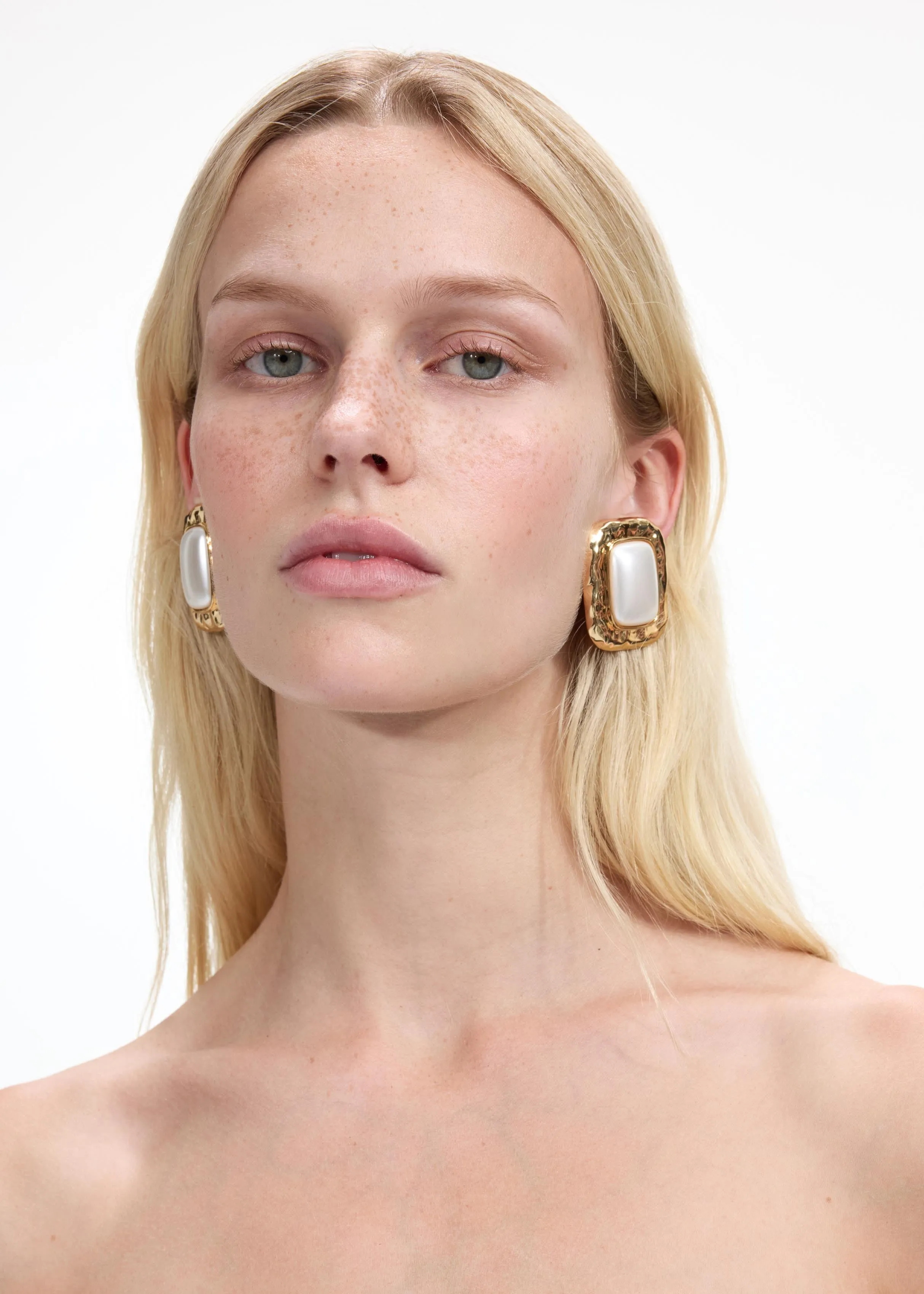 Mottled Gold Pearl Earrings Self Portrait