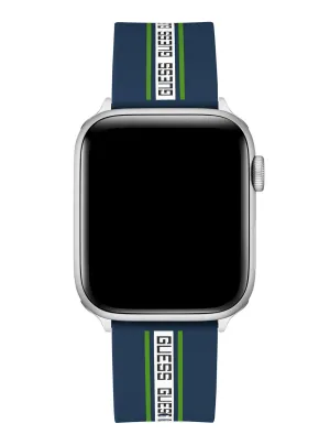 Navy Blue Logo Silicone Apple Strap (42-44MM) Guess