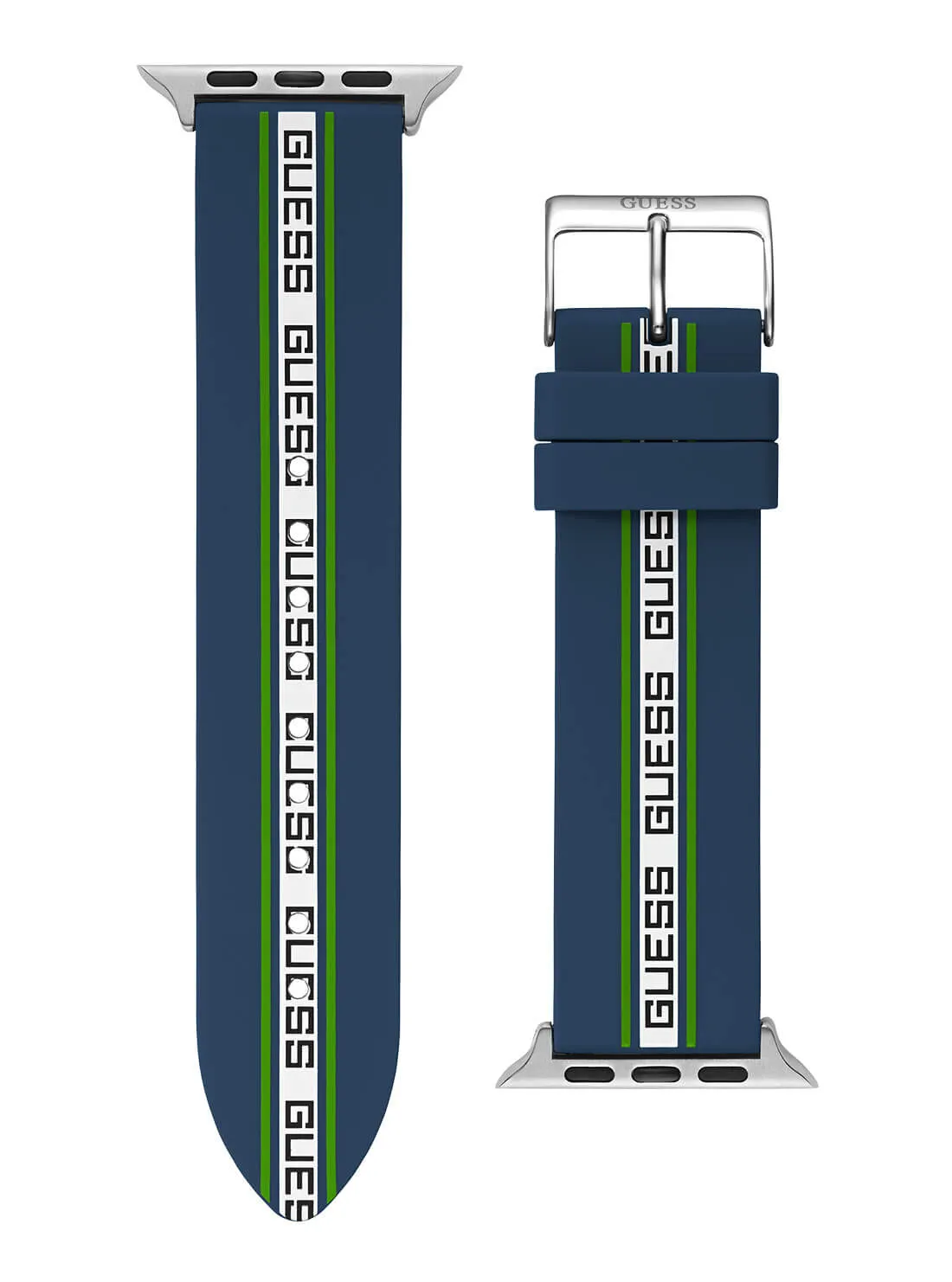 Navy Blue Logo Silicone Apple Strap (42-44MM) Guess