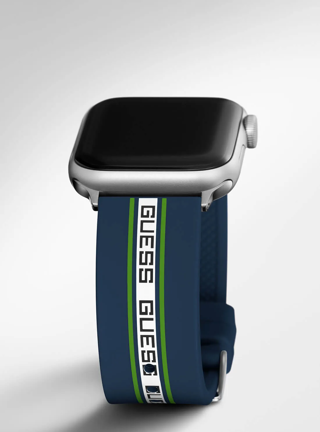 Navy Blue Logo Silicone Apple Strap (42-44MM) Guess