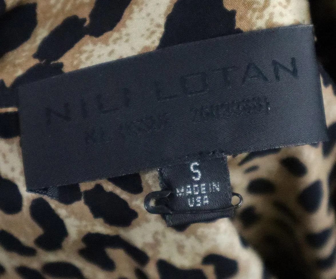 Nili Lotan Leopard Print Silk Blouse sz 4