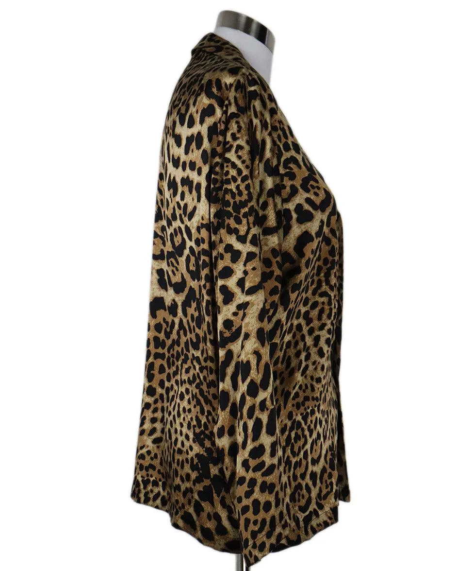 Nili Lotan Leopard Print Silk Blouse sz 4