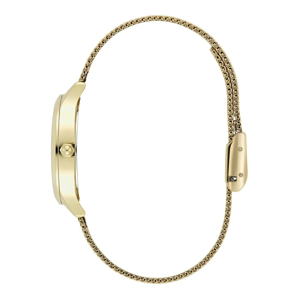 Olivia Burton Classic Wonderlust Ivory and Gold Mesh Watch 24000214