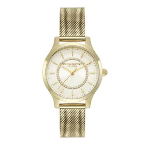 Olivia Burton Classic Wonderlust Ivory and Gold Mesh Watch 24000214