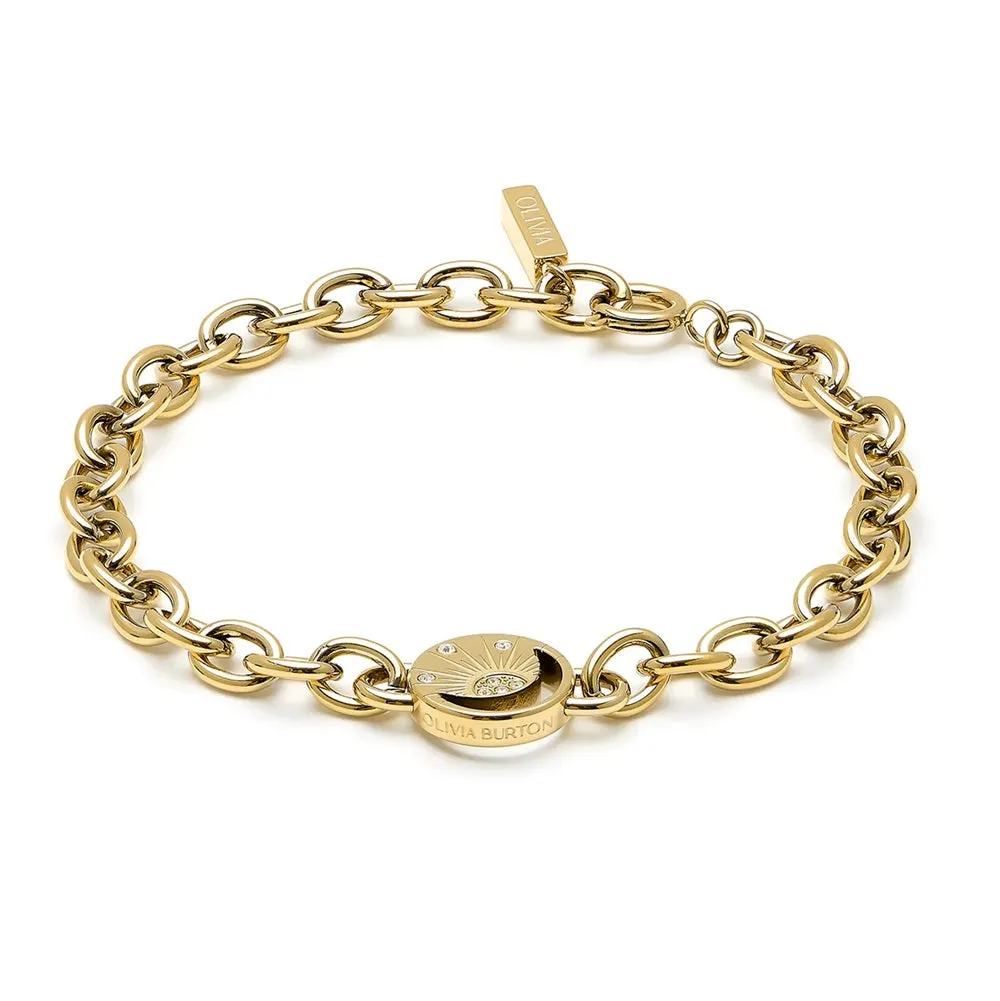 Olivia Burton Gold Celestial Sun and Moon Disc Bracelet 24100160