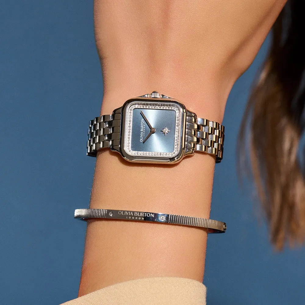 Olivia Burton Grosvenor Blue Stainless Steel Ladies Watch 24000083