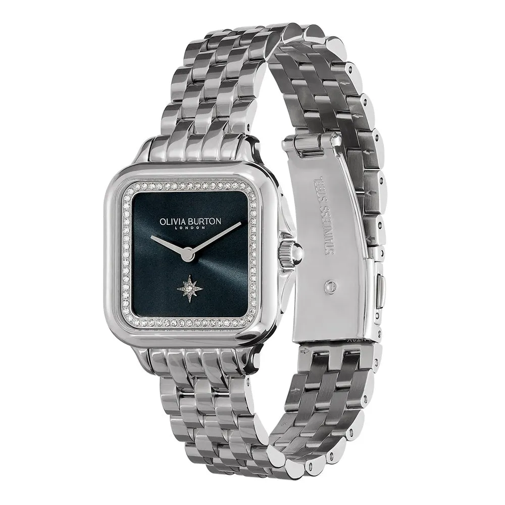Olivia Burton Grosvenor Blue Stainless Steel Ladies Watch 24000083