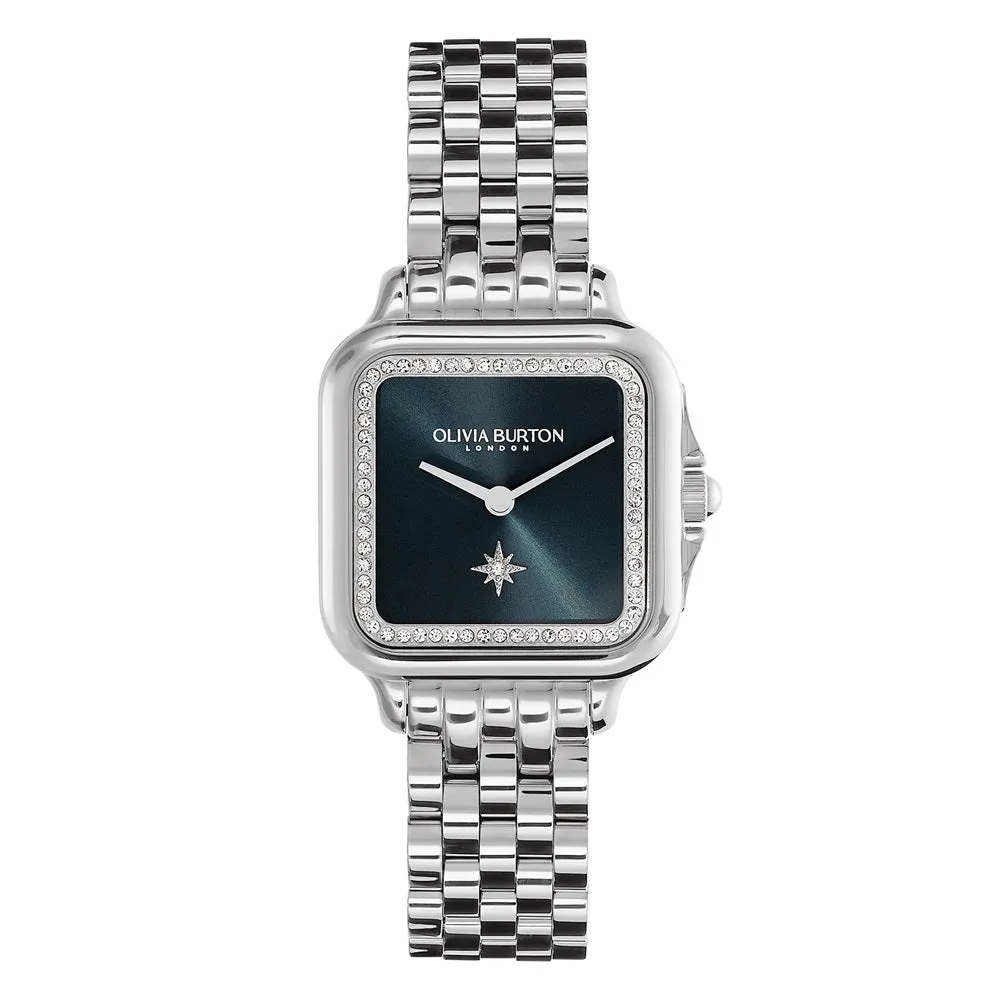 Olivia Burton Grosvenor Blue Stainless Steel Ladies Watch 24000083