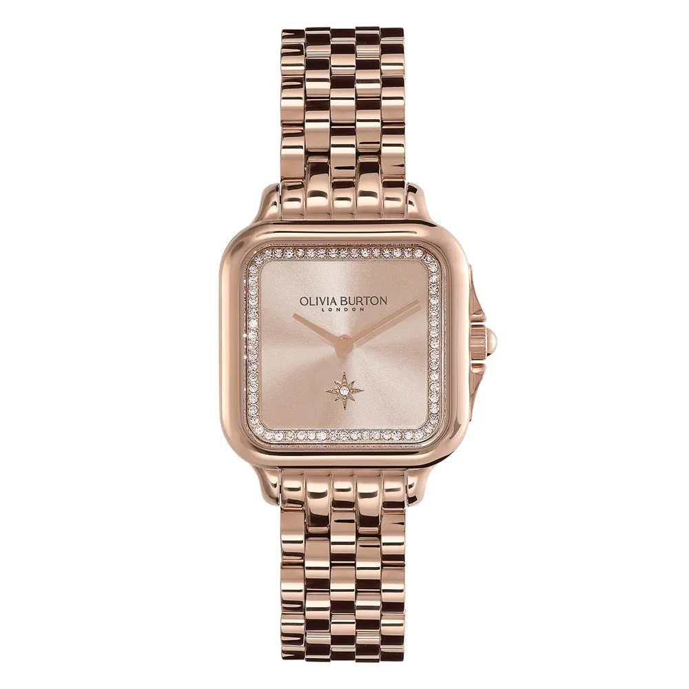 Olivia Burton Grosvenor Carnation Gold Plated Ladies Watch 24000085