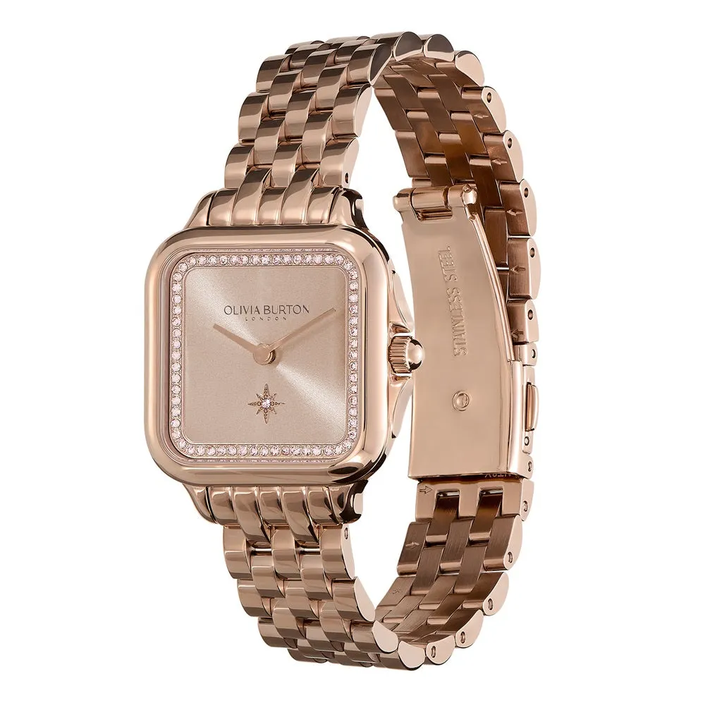 Olivia Burton Grosvenor Carnation Gold Plated Ladies Watch 24000085