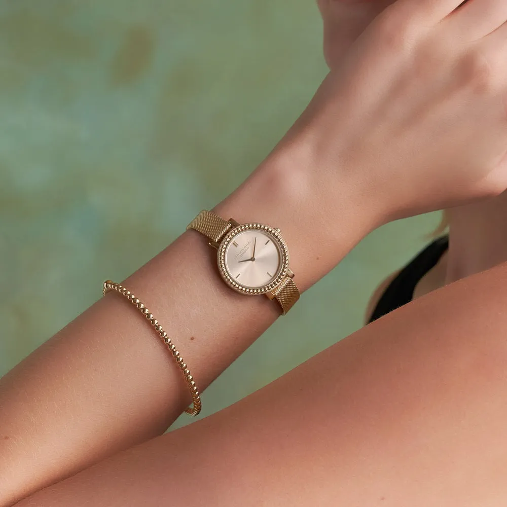 Olivia Burton Ladies Classic Vintage Bead Gold Plated Watch 24000161