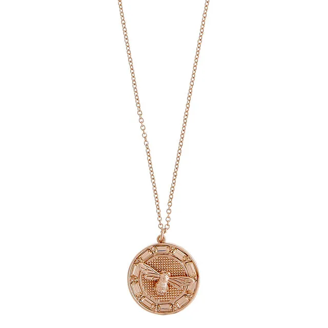 Olivia Burton Lucky Bee Rose Gold Necklace OBJAMN77