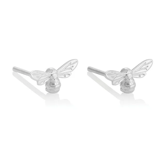 Olivia Burton Lucky Bee Silver Stud Earrings OBJAME22N