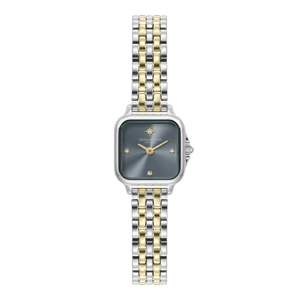 Olivia Burton Mini Grosvenor Chalk Blue and Two Tone Watch 24000258