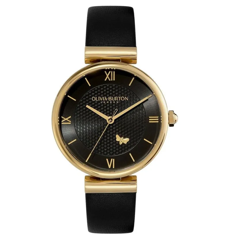 Olivia Burton Minima Bee Ladies Leather Strap Watch 24000099