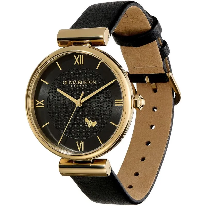 Olivia Burton Minima Bee Ladies Leather Strap Watch 24000099