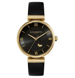 Olivia Burton Minima Bee Ladies Leather Strap Watch 24000099