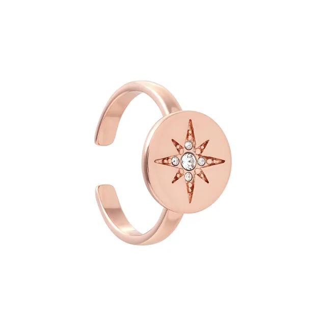 Olivia Burton North Star Disc Rose Gold Ring OBJ16CLR18
