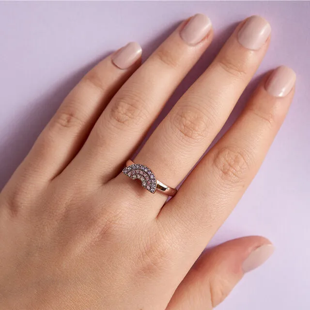 Olivia Burton Rainbow Rose Gold Ring OBJRBR10
