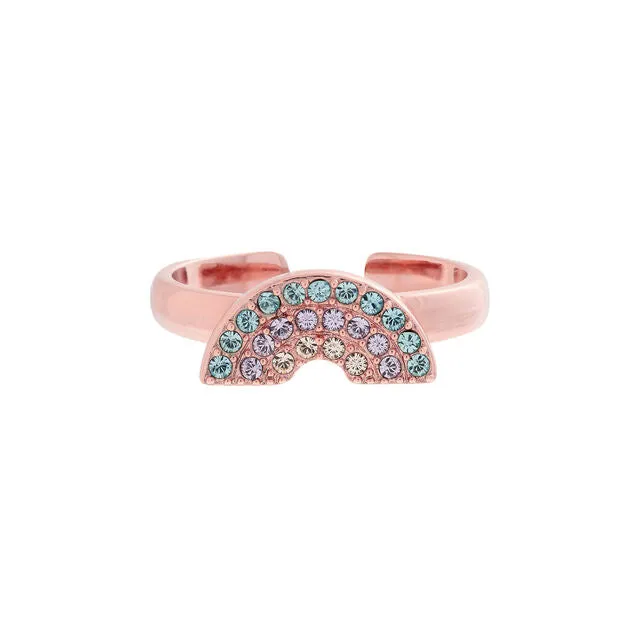 Olivia Burton Rainbow Rose Gold Ring OBJRBR10