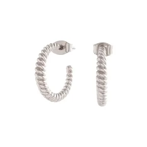 Olivia Burton Rope Twist Silver Hoop Earrings OBJCOE128