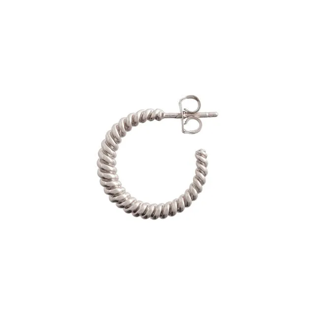 Olivia Burton Rope Twist Silver Hoop Earrings OBJCOE128