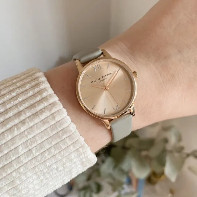 Olivia Burton Rose Gold and Steel Grey Ladies Watch OB16EN11
