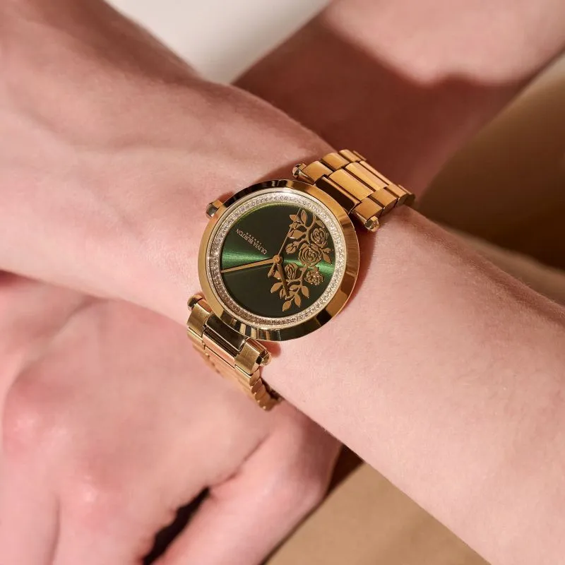 Olivia Burton Signature Floral T-Bar Gold Ladies Watch 24000043