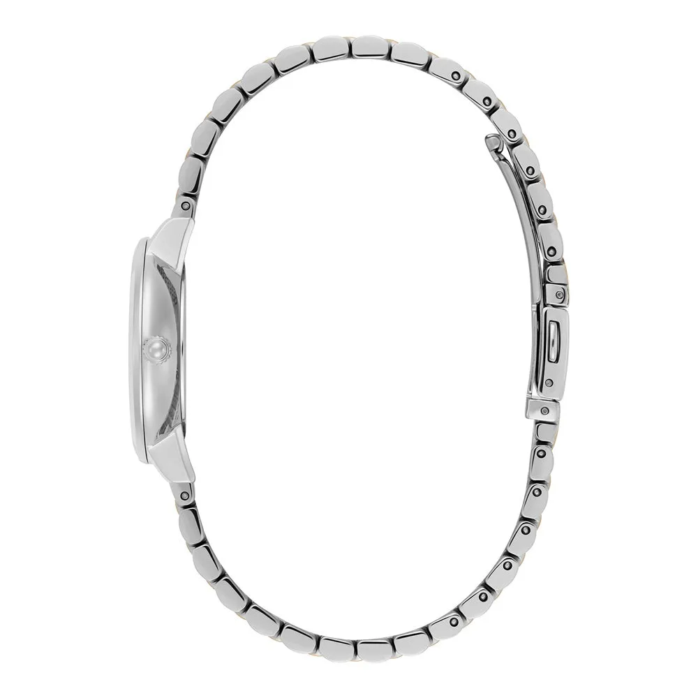 Olivia Burton Signature Honeycomb Ultra Slim Dove Grey Ladies Two Tone Watch 24000265