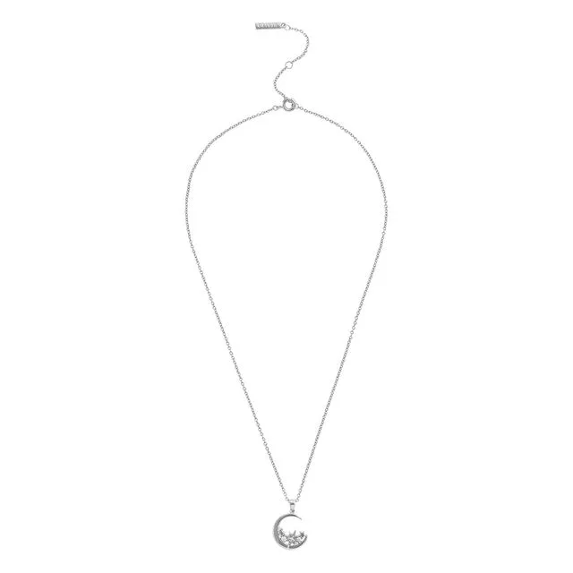 Olivia Burton Silver Celestial Moon Necklace OBJCLN34
