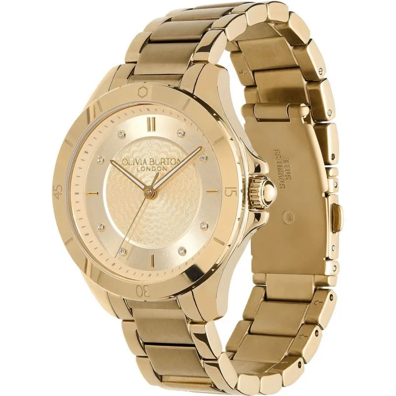 Olivia Burton Sport Luxe Guilloche Gold Ladies Watch 24000040