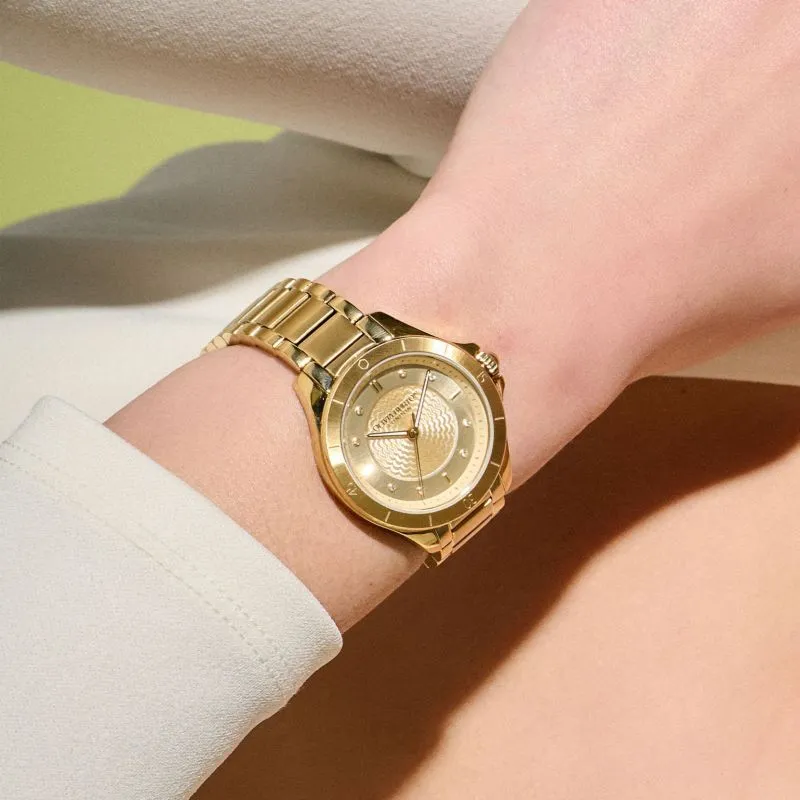Olivia Burton Sport Luxe Guilloche Gold Ladies Watch 24000040
