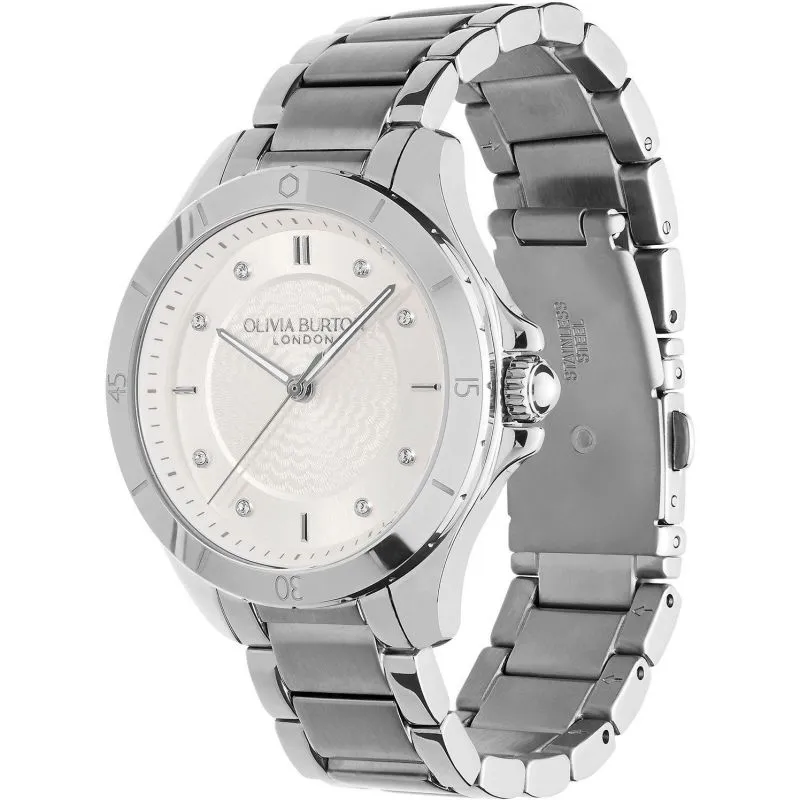 Olivia Burton Sport Luxe Guilloche Silver Ladies Watch 24000039