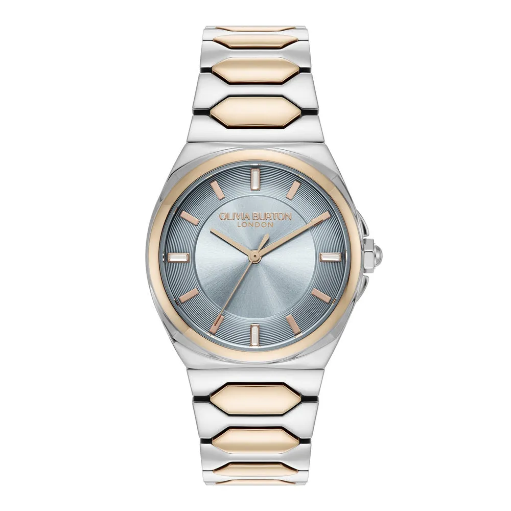 Olivia Burton Sports Luxe Lustre Chalk Blue Two Tone Ladies Watch 24000204