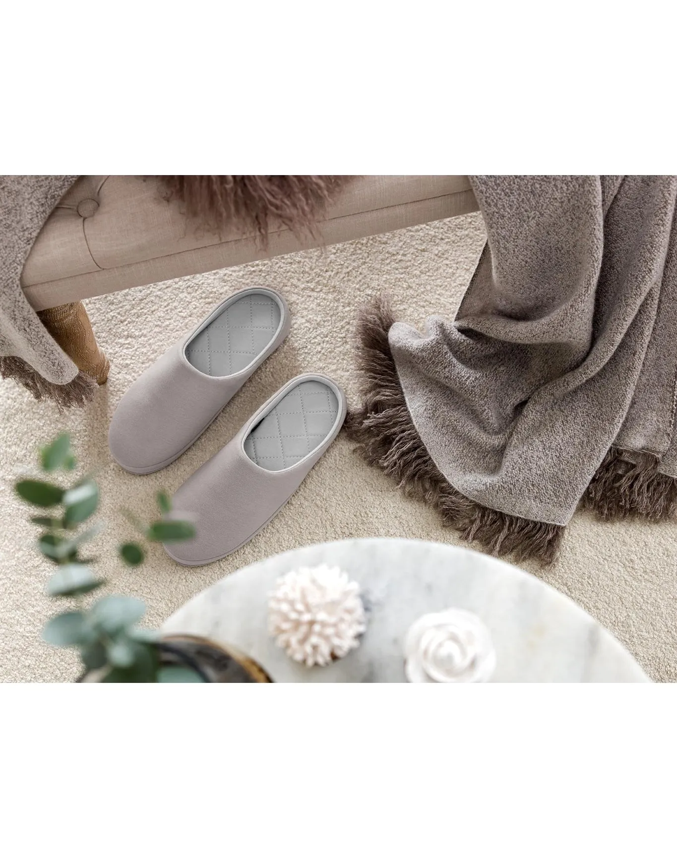 Olivia Knitted Slippers | Grey TOGAS