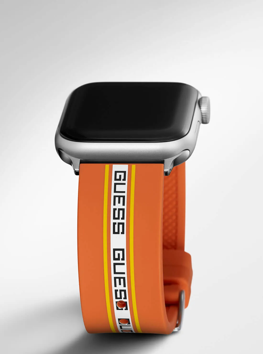 Orange Logo Silicone Apple Strap (42-44MM) Guess