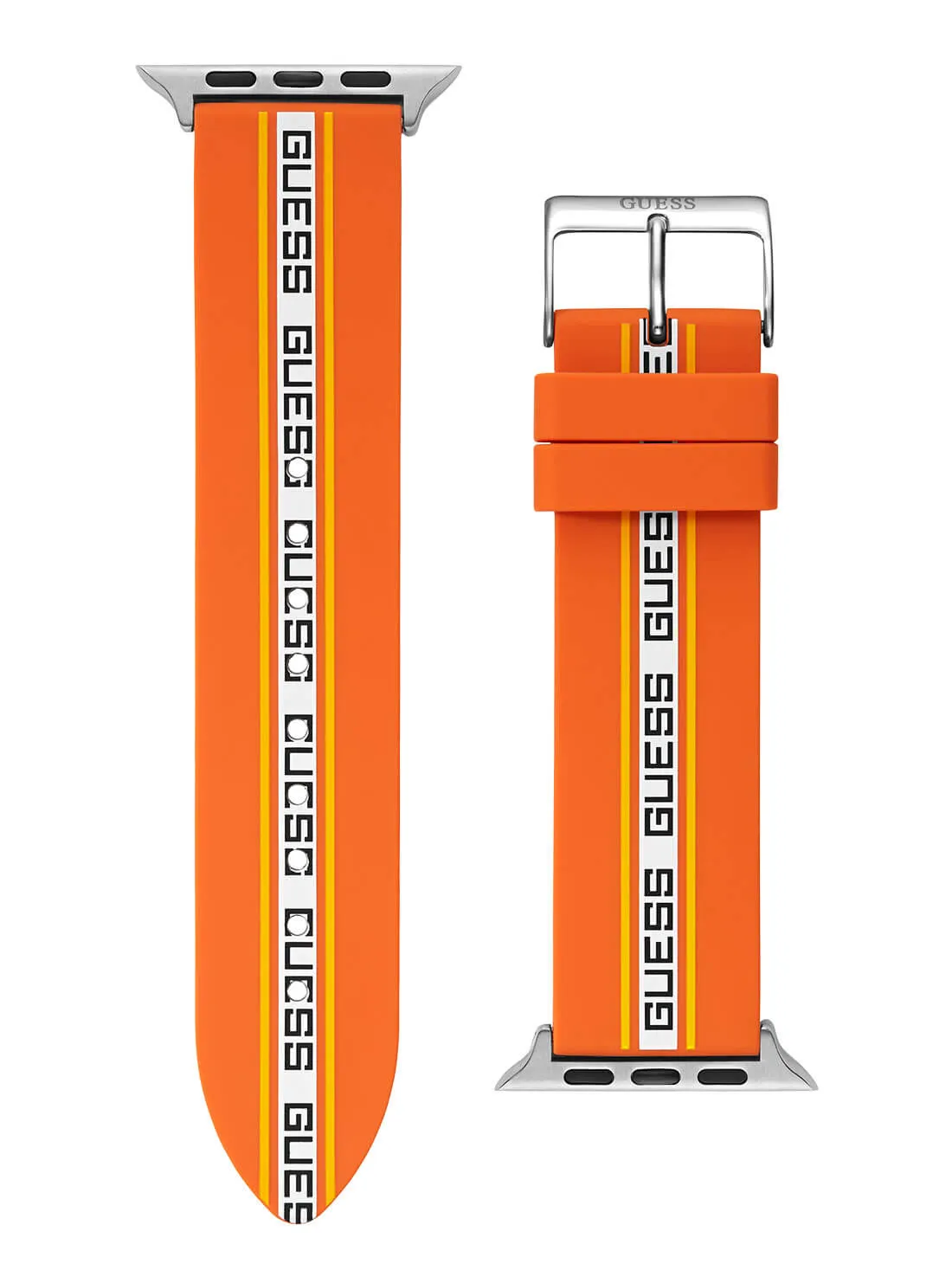 Orange Logo Silicone Apple Strap (42-44MM) Guess