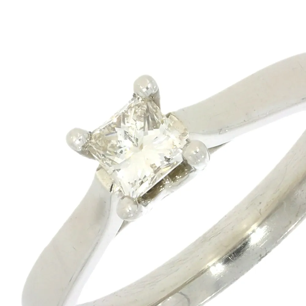 Palladium 0.35ct Solitaire Ring Princess Cut Diamond