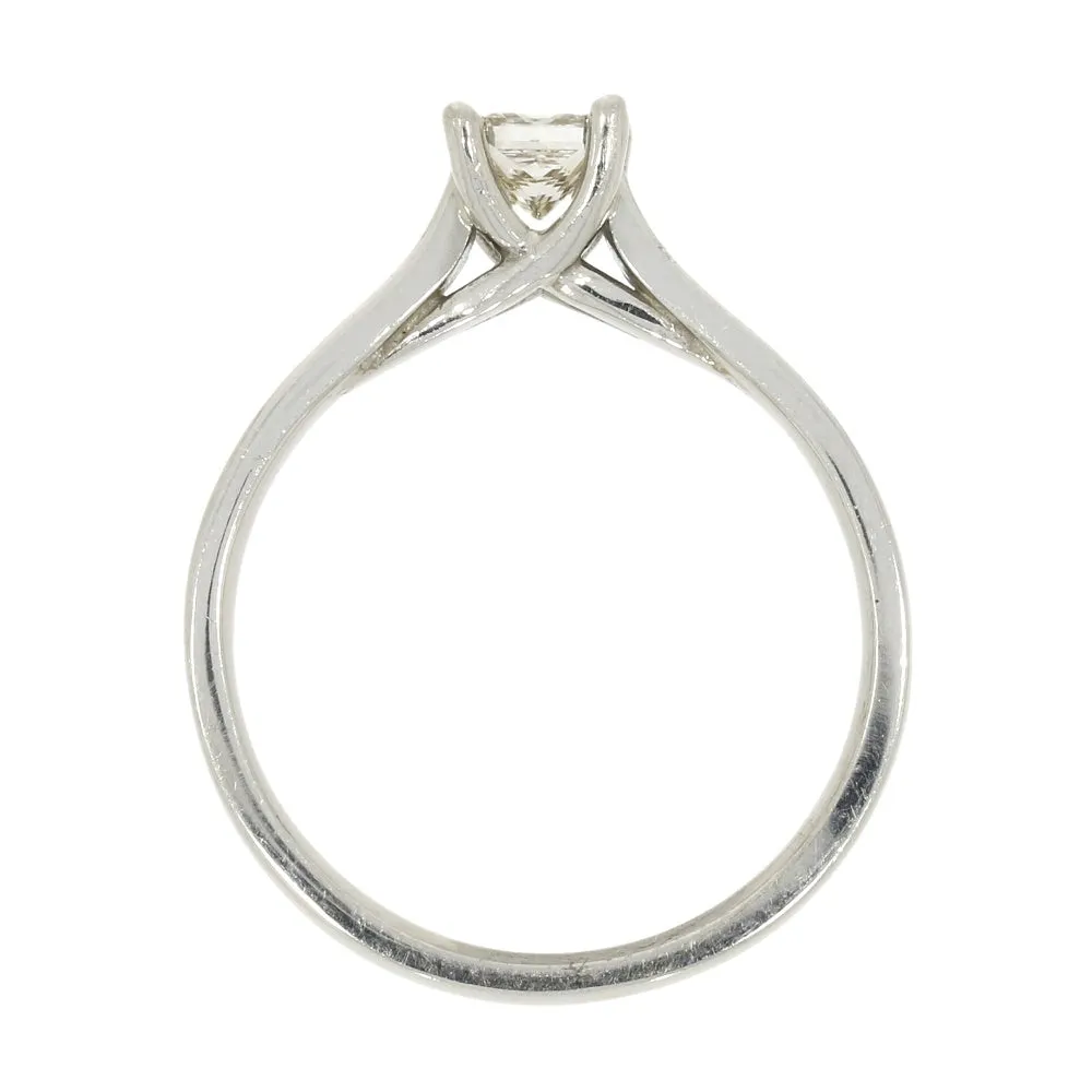 Palladium 0.35ct Solitaire Ring Princess Cut Diamond