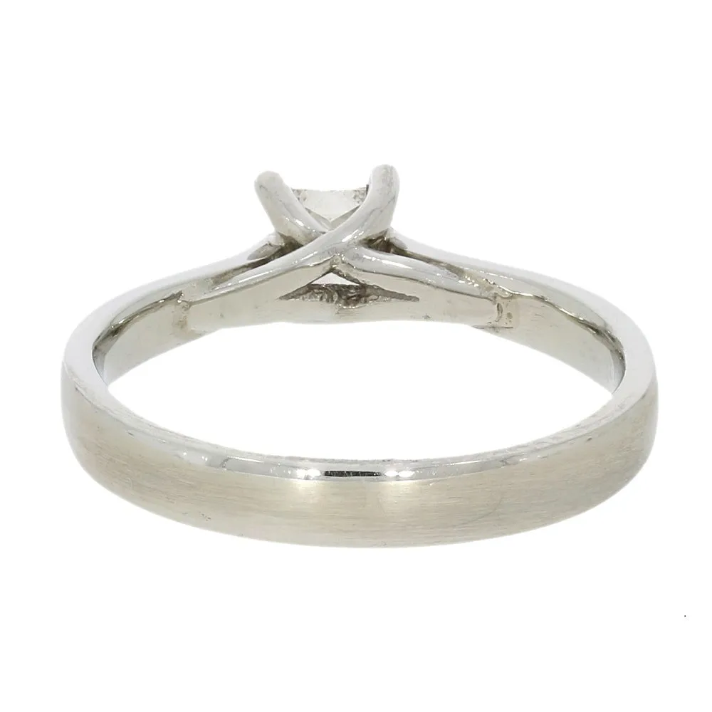 Palladium 0.35ct Solitaire Ring Princess Cut Diamond
