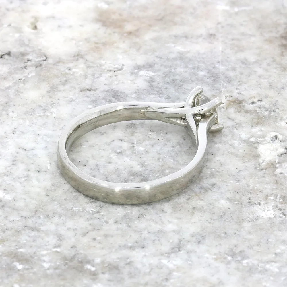 Palladium 0.35ct Solitaire Ring Princess Cut Diamond